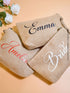 Makeup Bag Gift For Her | Burlap Clutch | Custom Cosmetic Bags | Best Friend, Wedding, Maid Of Honor Gift
